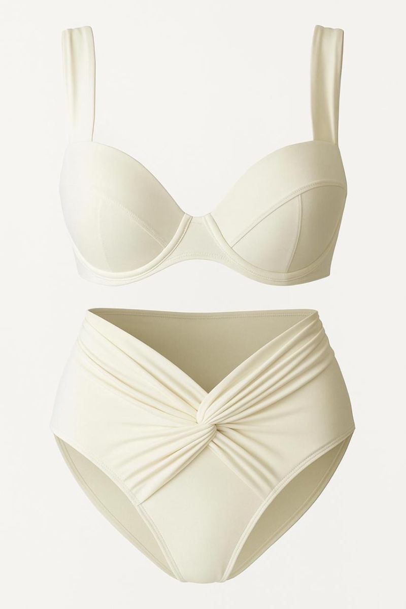 Cream white underwired bikini