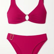 Bikini triangle avec anneaux rose