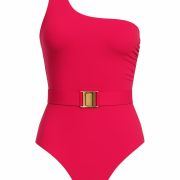 Une Pièce asymétrique avec ceinture rose