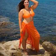Bikini triangle avec anneaux orange