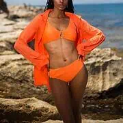Bikini triangle avec anneaux orange