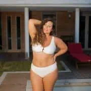 Bikini triangle avec anneaux blanc crème