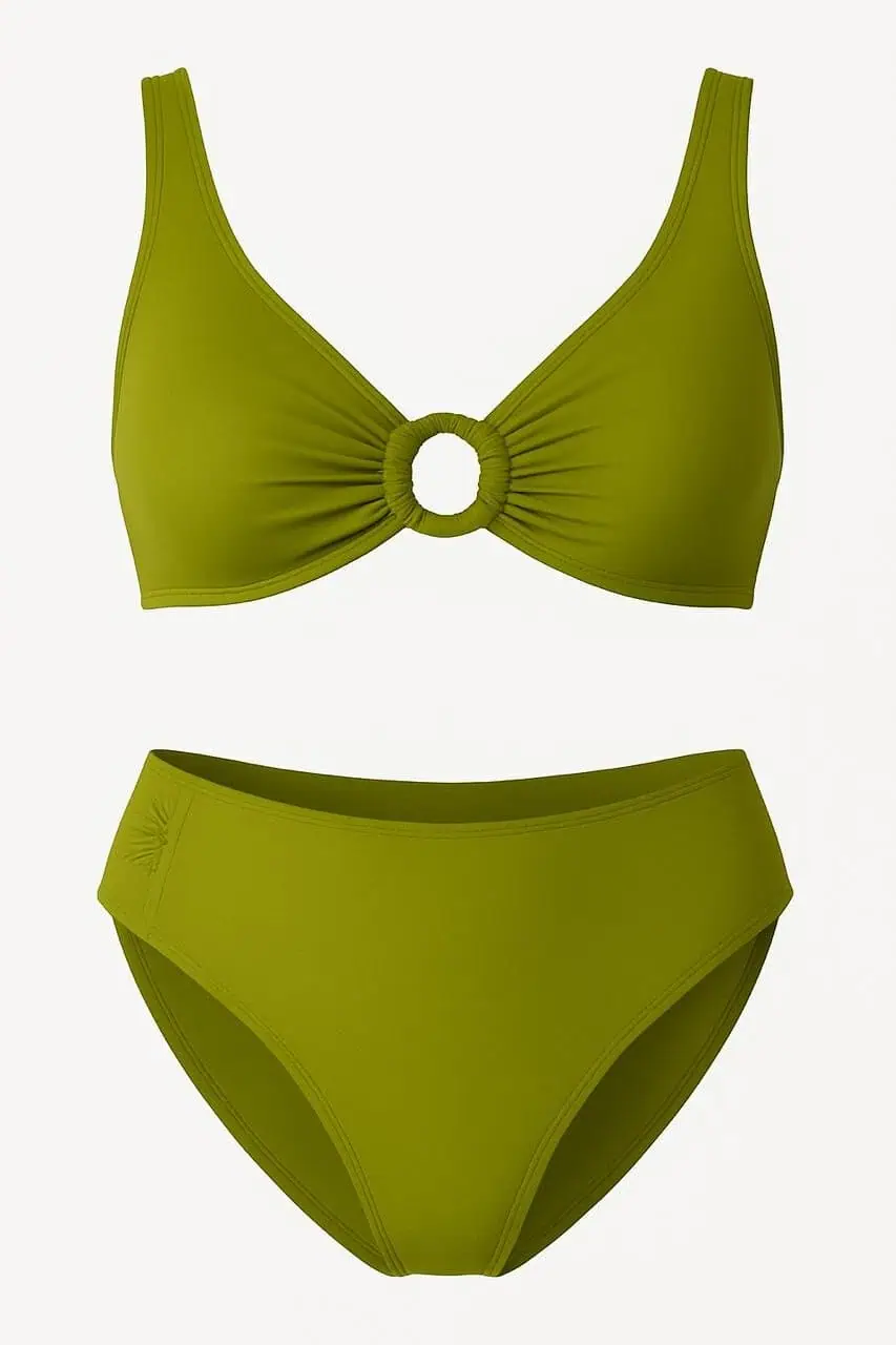 Bikini triangle avec anneaux vert