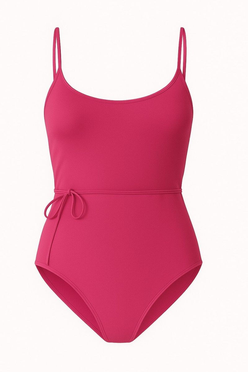 Pink halter top with crisscross straps