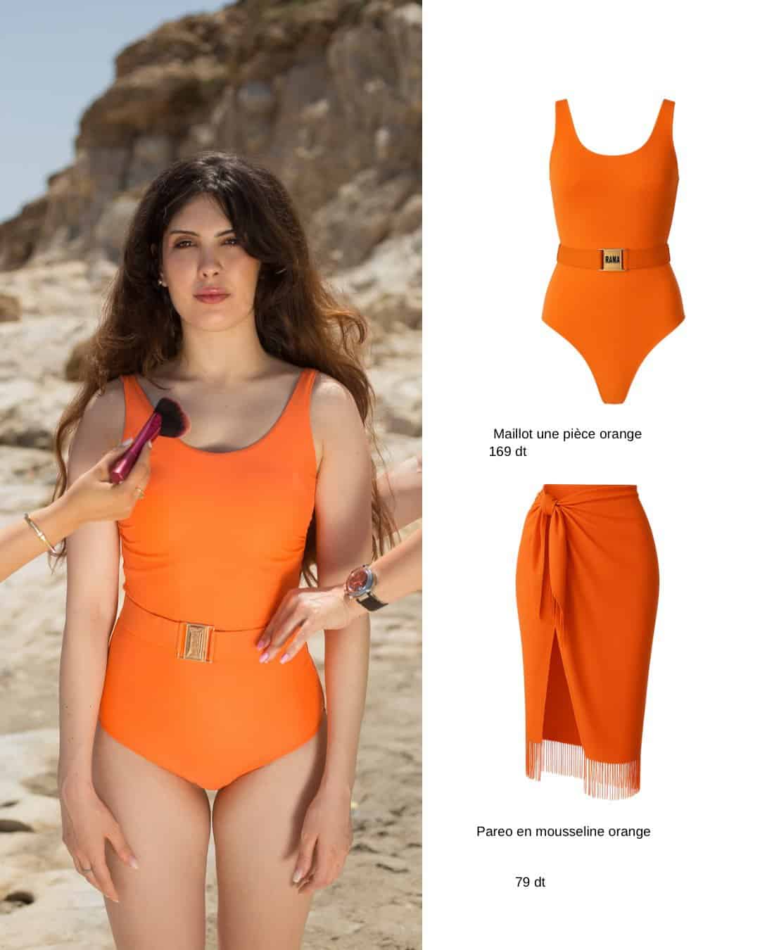 Une pièce symétrique avec ceinture orange