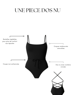 Une pièce dos nu à cordons croisés noir