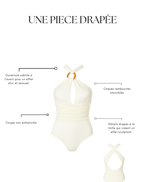 Une pièce drapée avec noeud blanc crème