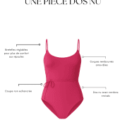 Une pièce dos nu à cordons croisés rose