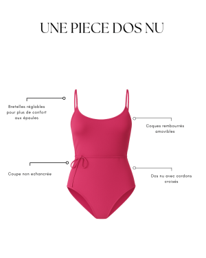 Une pièce dos nu à cordons croisés rose