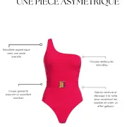 Une Pièce asymétrique avec ceinture rose