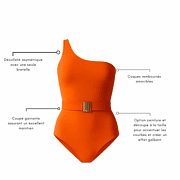 Une pièce asymétrique avec ceinture orange