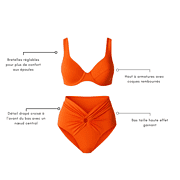 Bikini à armatures orange
