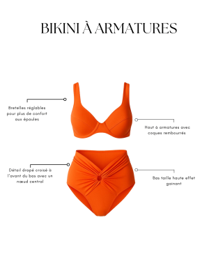 Bikini à armatures orange