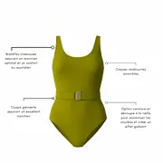 Une pièce symétrique avec ceinture vert