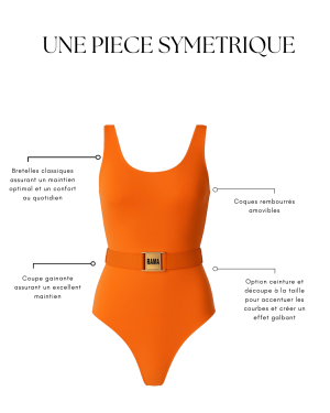 Une pièce symétrique avec ceinture orange