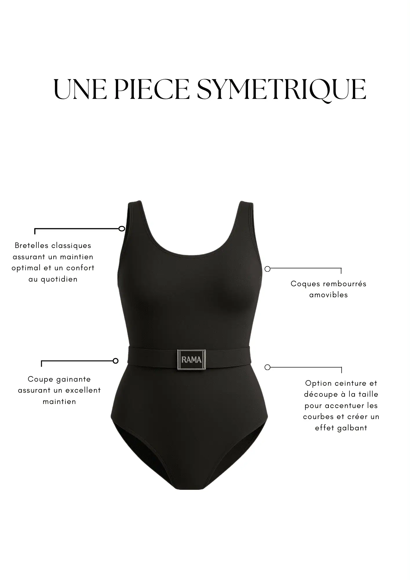 Une pièce symétrique avec ceinture noir