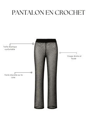 Pantalon en crochet noir