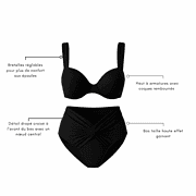 Bikini à armatures noir