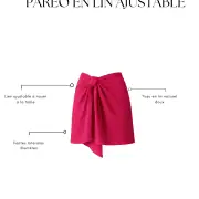 Paréo en lin ajustable rose