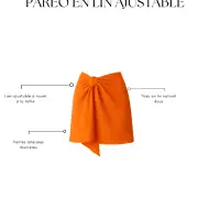 Paréo en lin ajustable orange