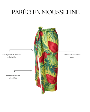 Paréo en mousseline floral