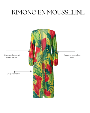 Kimono en mousseline floral