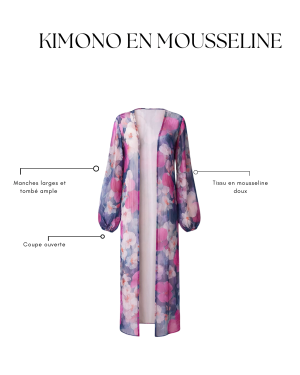 Kimono en mousseline floral