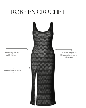 Black crochet dress