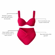 Bikini à armatures rose