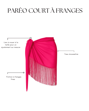 Paréo court à franges