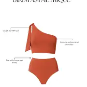 Bikini asymétrique saumon