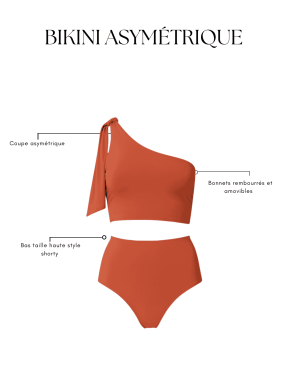 Bikini asymétrique saumon