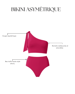 Bikini asymétrique rose
