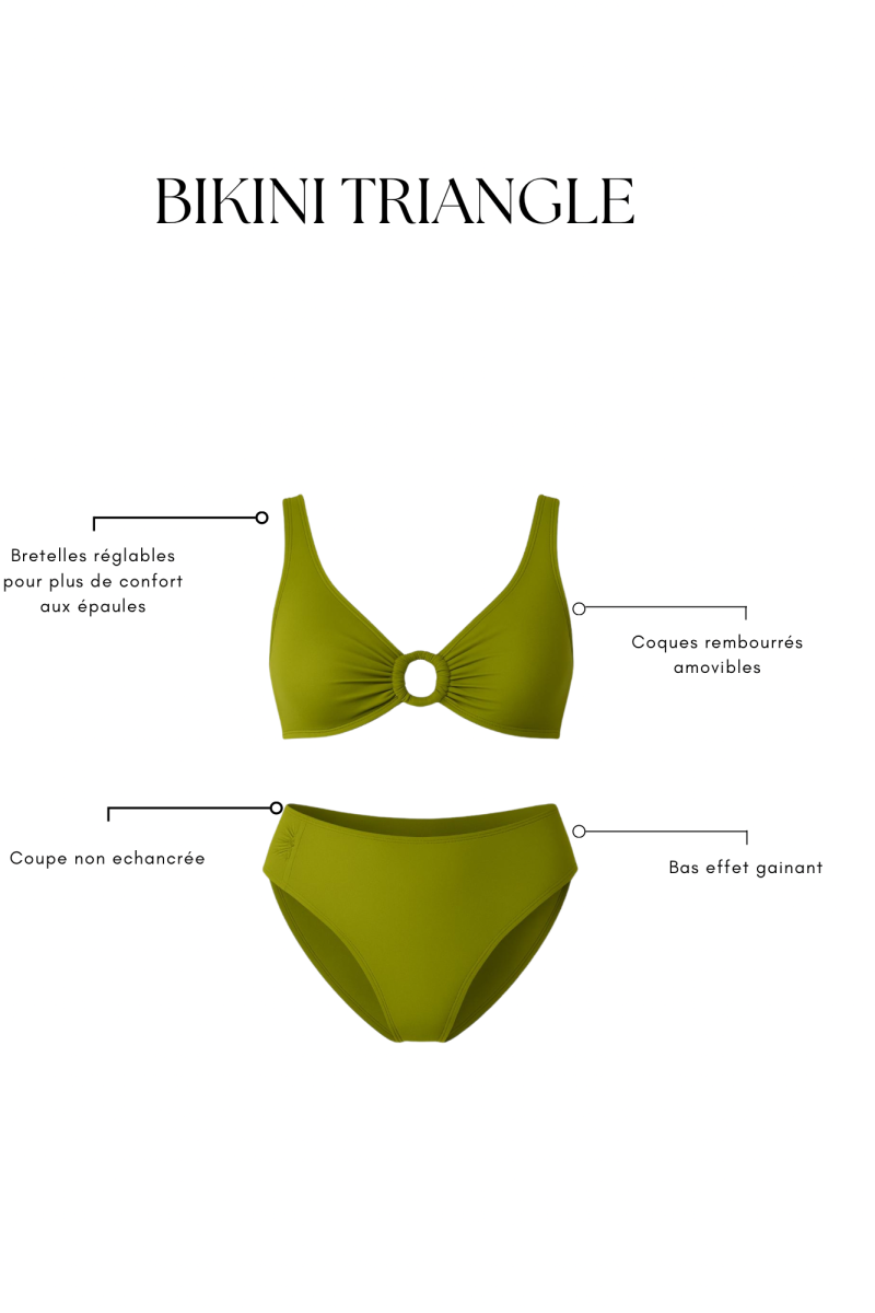 Bikini triangle avec anneaux noir