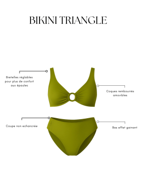 Bikini triangle avec anneaux vert