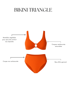 Bikini triangle avec anneaux orange