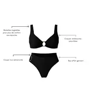 Bikini triangle avec anneaux noir
