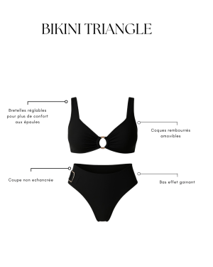Bikini triangle avec anneaux noir