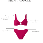 Bikini triangle avec anneaux rose
