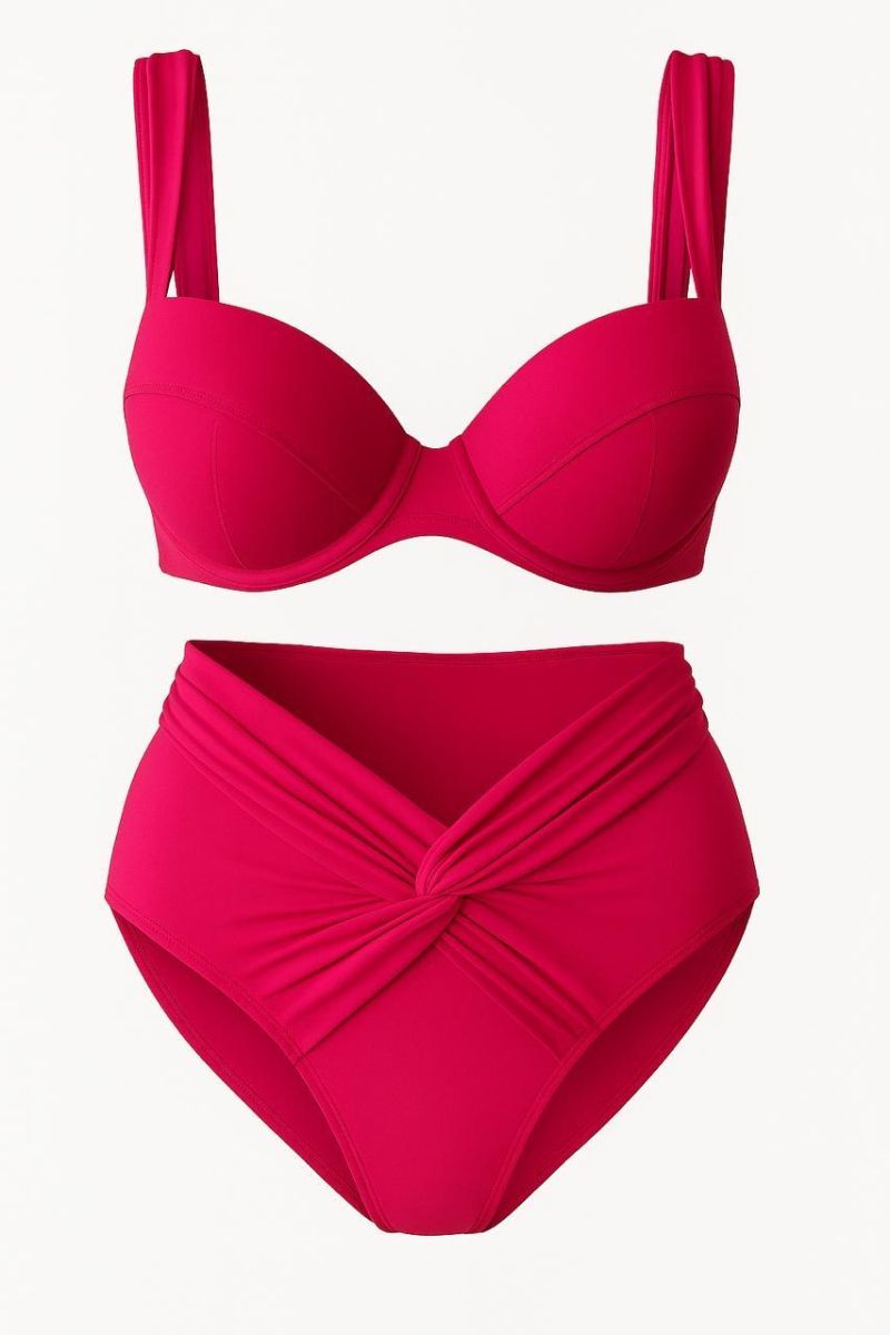Bikini à armatures rose