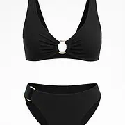Bikini triangle avec anneaux noir