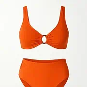 Bikini triangle avec anneaux orange