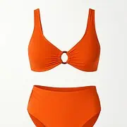 Bikini triangle avec anneaux orange