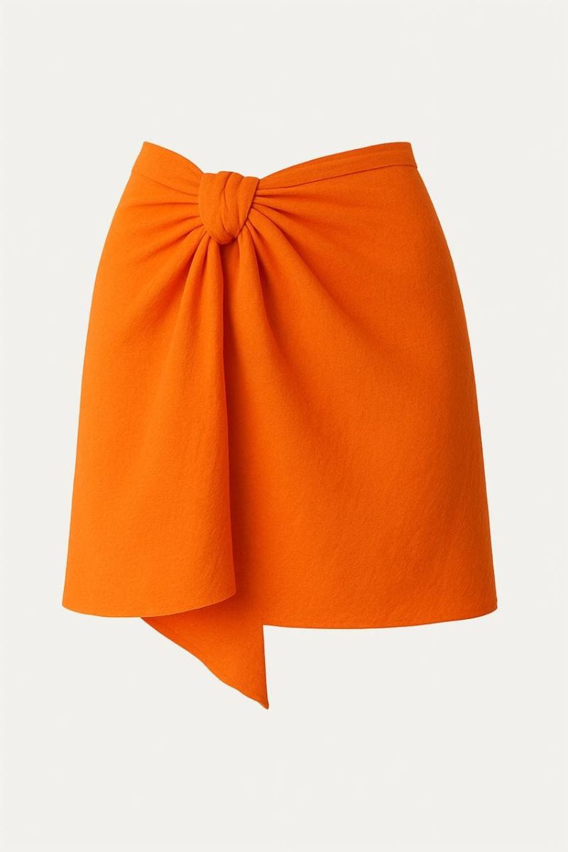 Adjustable orange linen pareo