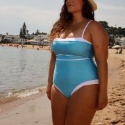 Maillot de bain une pièce “Riviera” shiny bleu ciel