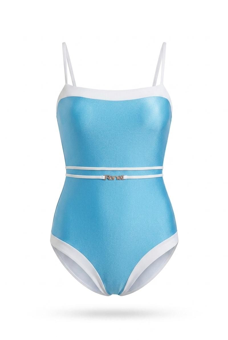 Maillot de bain une pièce “Riviera” shiny bleu ciel