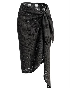 Paréo “Riviera Crochet” noir