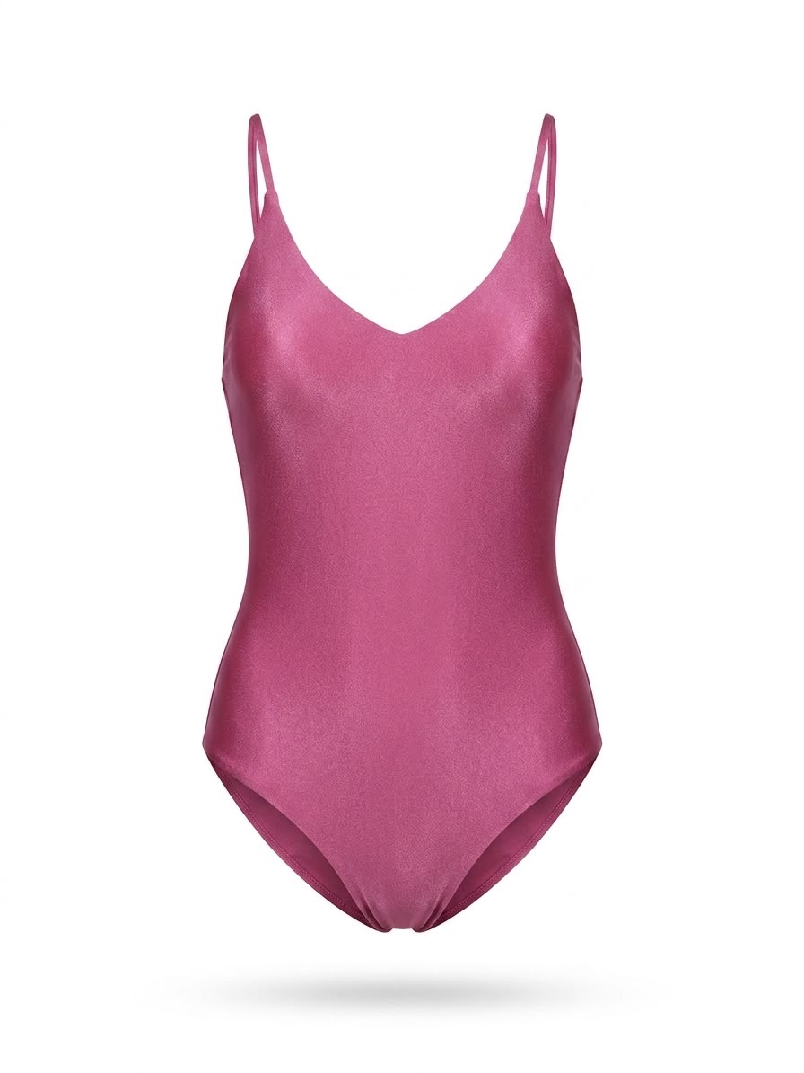 Maillot de Bain Une-Pièce dos croisé rose