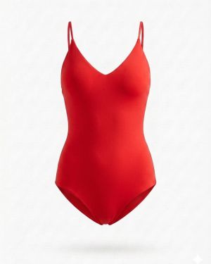 Maillot de Bain Une-Pièce dos croisé rouge