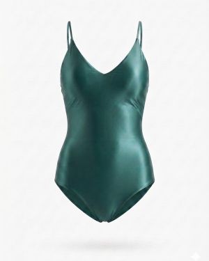 Maillot de Bain Une-Pièce dos croisé vert d’eau